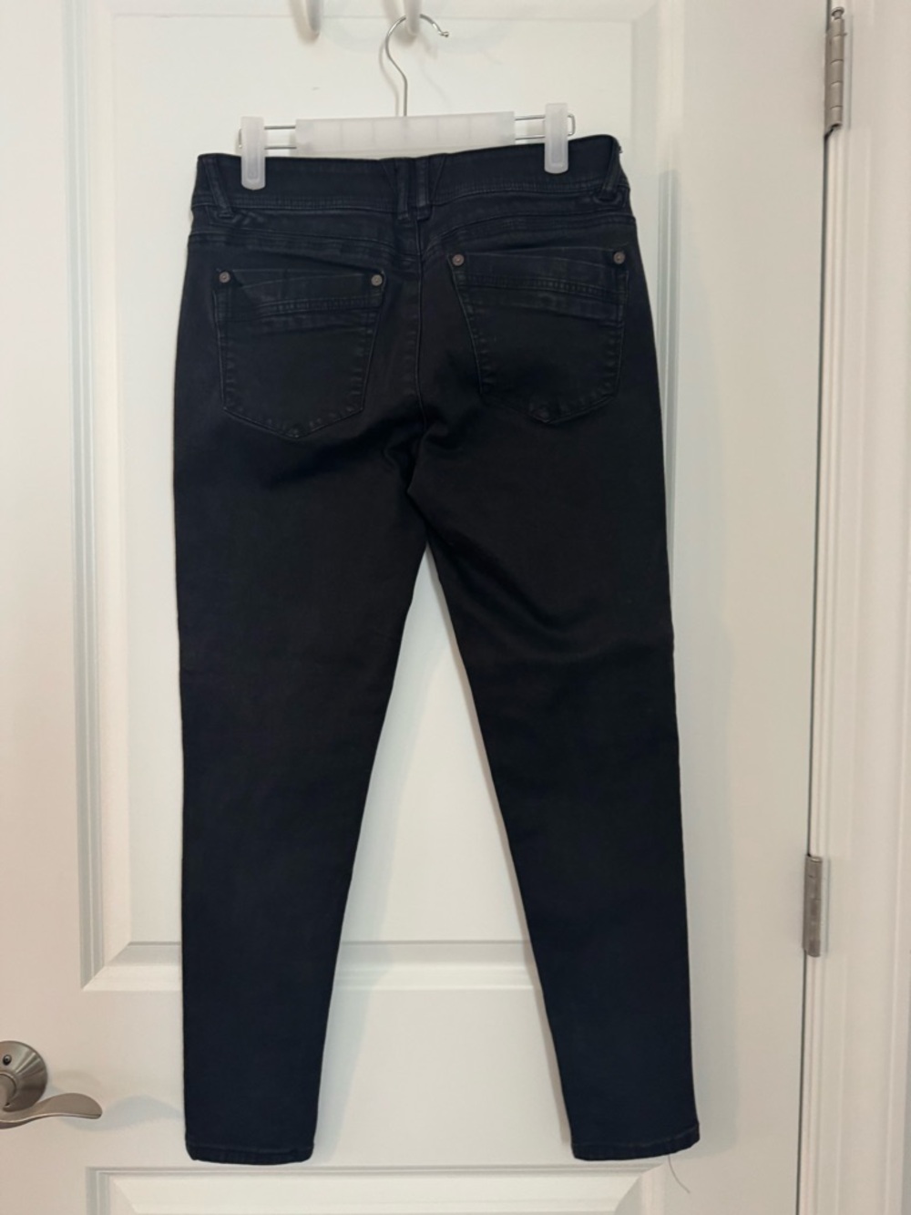 Democracy Black Denim Jeans with Logo Button - Picture 3 of 3